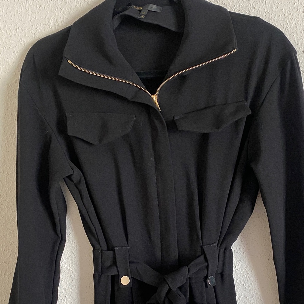 Maje Black Long Sleeve Jumper with Zipper - Picture 7 of 11